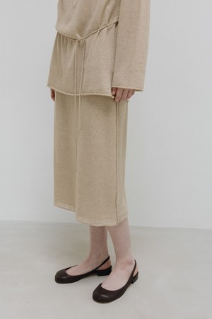 reversible knit skirt (beige)