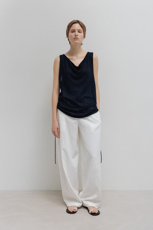 cowl knit top (navy)