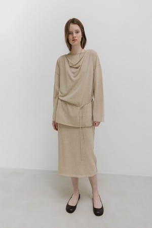 cowl knit top (beige)