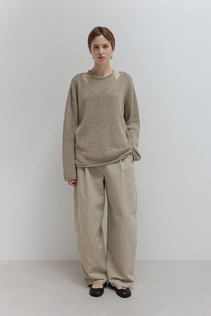 paper v knit (pale khaki)