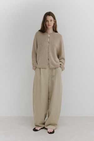 paper knit cardigan (leaf beige)