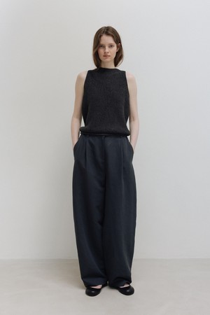 paper knit top (charcoal)