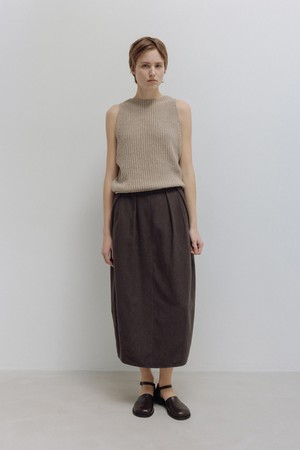 paper knit top (leaf beige)