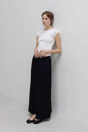 viscose banding skirt (dark navy)