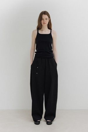 folded banding pants (black)