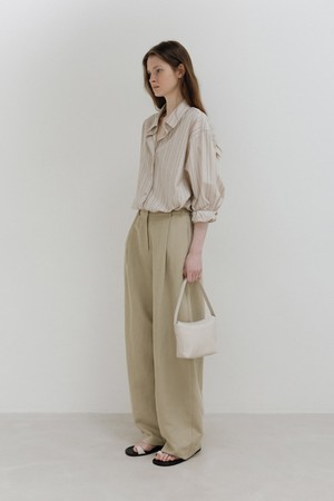 stripe shirt (sand beige)