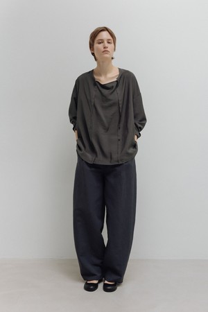 2way drape shirt (charcoal)