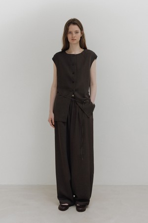 viscose 2way vest (soil brown)