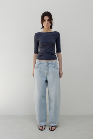 backless cotton t-shirt (dusty navy)