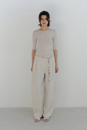 backless cotton t-shirt (mist beige)