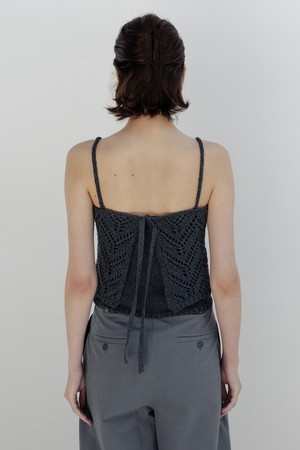 layered knit belt (ash blue)