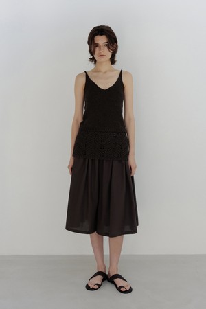 layered knit belt (soil brown)