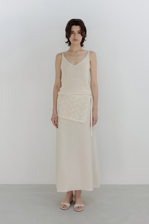 layered knit belt (ivory)