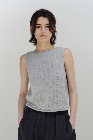 boatneck knit top (pale blue)