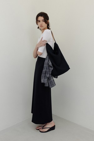 twill maxi skirt (navy)
