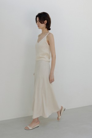 twill maxi skirt (beige)