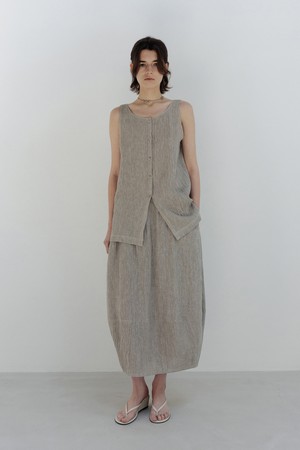 wrinkle barrel skirt (ash beige)