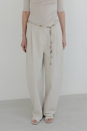 one tuck wide pants (ecru)