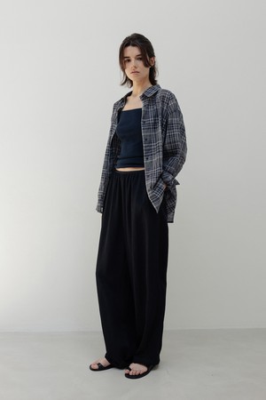 sheer check shirt (navy)