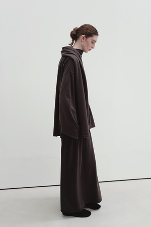 maxi flow knit skirt (smoke brown)
