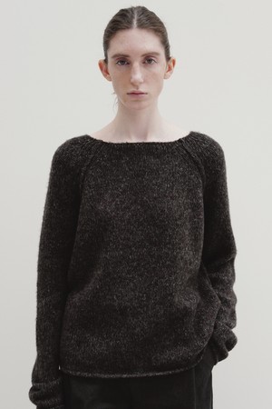 multi yarn sweater (charcoal brown)