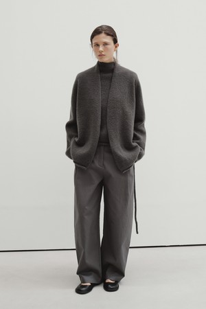 high neck cardigan (mushroom)