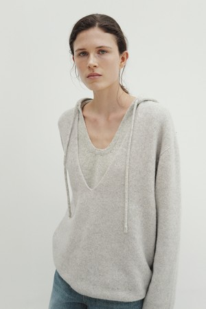 deep v-neck pullover (melange gray)