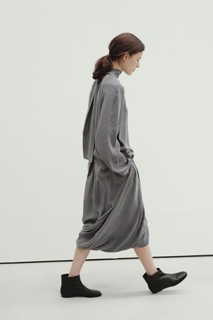 draped shirring skirt (gray)