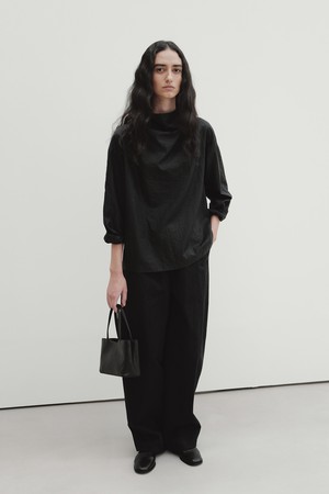 wide round pants (black)