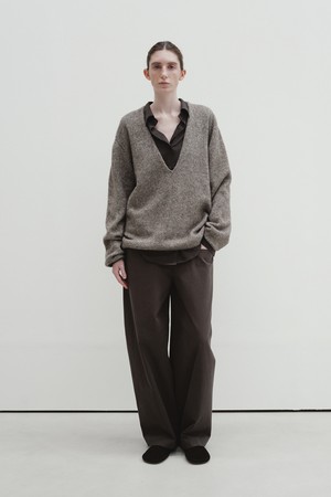 low pocket pants (smoke brown)