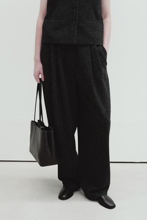 melange wool pants (charcoal)