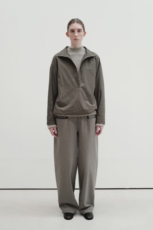 half placket shirt (ash gray)