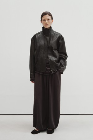leather jumper (deep brown)