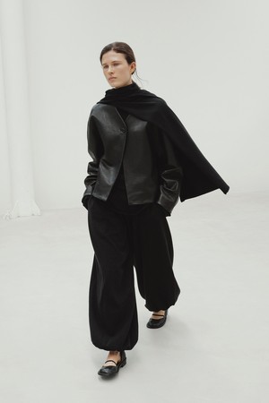 dolman leather jacket (black)
