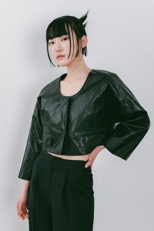 [22SS] Vegan Leather Cropped Jacket (JVSB204)