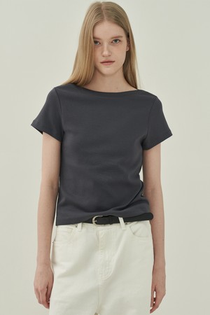 보트넥 티셔츠 - Navy