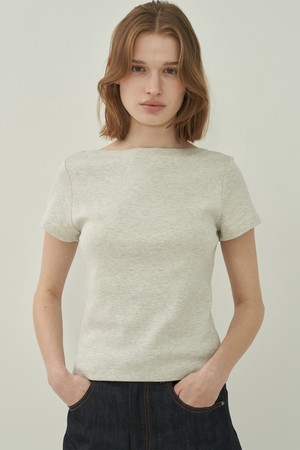 보트넥 티셔츠 - Oatmeal