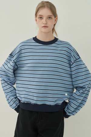스티치 스웻셔츠 - Stripe Blue