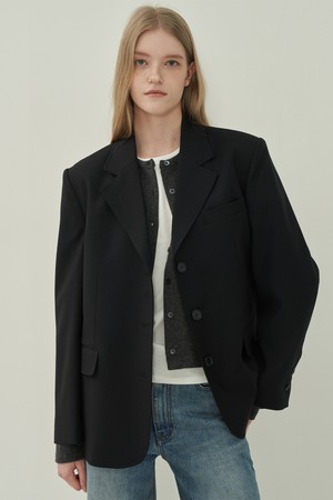 에센셜 3버튼 자켓 - Black