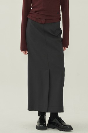 에센셜 슬릿 롱 스커트 - Dark Gray