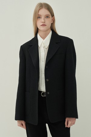 프렌치 트위드 자켓 - Black