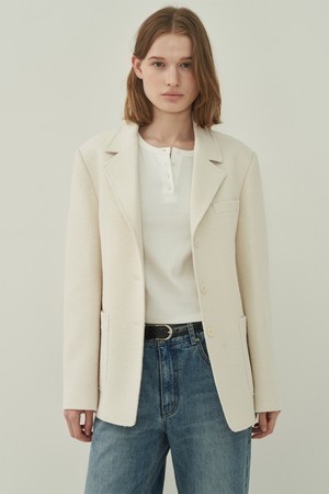 프렌치 트위드 자켓 - Ivory