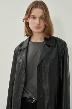 레더 클래식 자켓 - Black