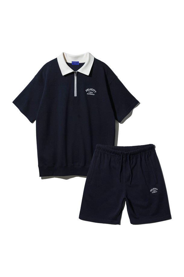 '[SET] 펠리시티 반집업 배색 카라 반팔 맨투맨 밴드 반바지 셋업'은 캐주얼하고 스포티한 스타일을 연출하는 남녀 공용 셋업입니다. 화이트 멜란지, 아이보리, 오트밀, 네이비, 네이비+아이보리, 화이트 멜란지+네이비 등 다양한 색상으로 만나볼 수 있습니다. 봄, 여름, 가을 시즌에 착용하기 좋으며, 부드러운 면과 폴리에스테르 혼방 소재로 제작되어 편안한 착용감을 선사합니다. 반집업 디자인과 배색 디테일이 돋보이며, 헤링본 넥테이프, 프리미엄 메탈 지퍼, 펠리시티 자수, 6줄 밴딩 허리끈, 깊은 사이드 포켓 등 섬세한 디테일로 완성도를 높였습니다. 넉넉한 오버핏으로 편안함과 스타일리시함을 동시에 잡을 수 있으며, 동네 마실룩, 여행룩, 집콕룩 등 다양한 TPO에 활용할 수 있습니다.
