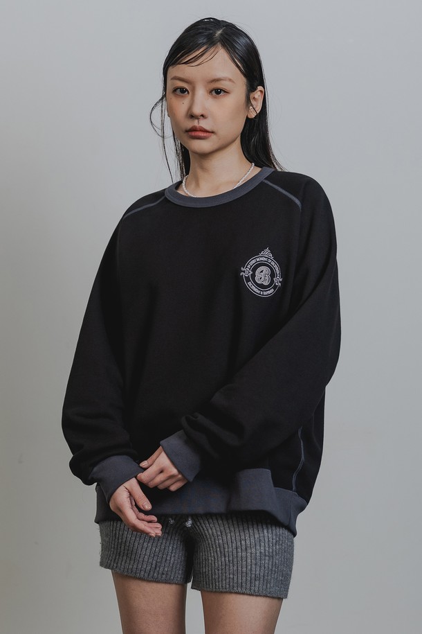 BAKKEN - 스웻셔츠 - 바켄 Coloration Raglan 스웨트셔츠 BK5980_블랙