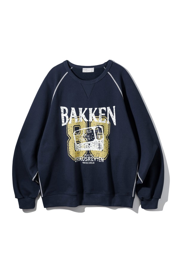 BAKKEN - 스웻셔츠 - 바켄 Ticket 래글런 스웨트셔츠 BK5983_네이비