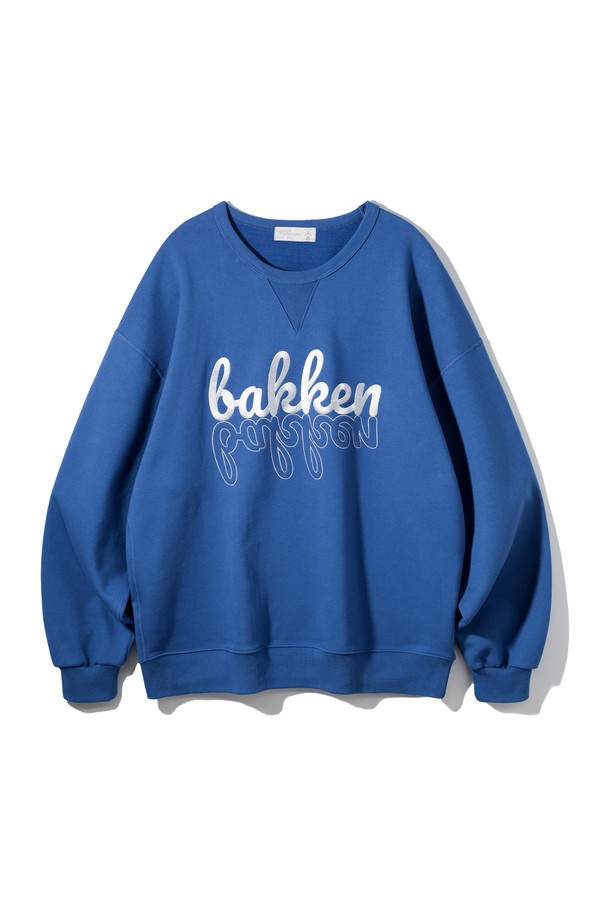 BAKKEN - 스웻셔츠 - 바켄 Bakken 레터링 스웨트셔츠 BK5988_코발트블루