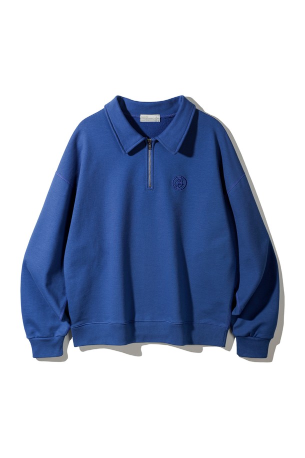 BAKKEN - 스웻셔츠 - 바켄 Collar half zip up 스웨트셔츠 BK7589_코발트블루