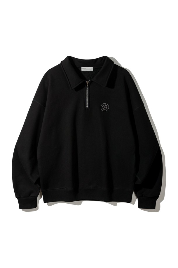 BAKKEN - 스웻셔츠 - 바켄 Collar half zip up 스웨트셔츠 BK7589_블랙