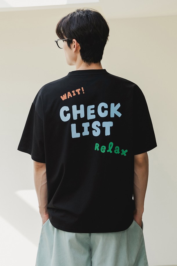 ALVINCLO - 반팔티셔츠 - 앨빈클로 CHECK LIST 오버핏 반팔티 AST4551 (5 COLOR)